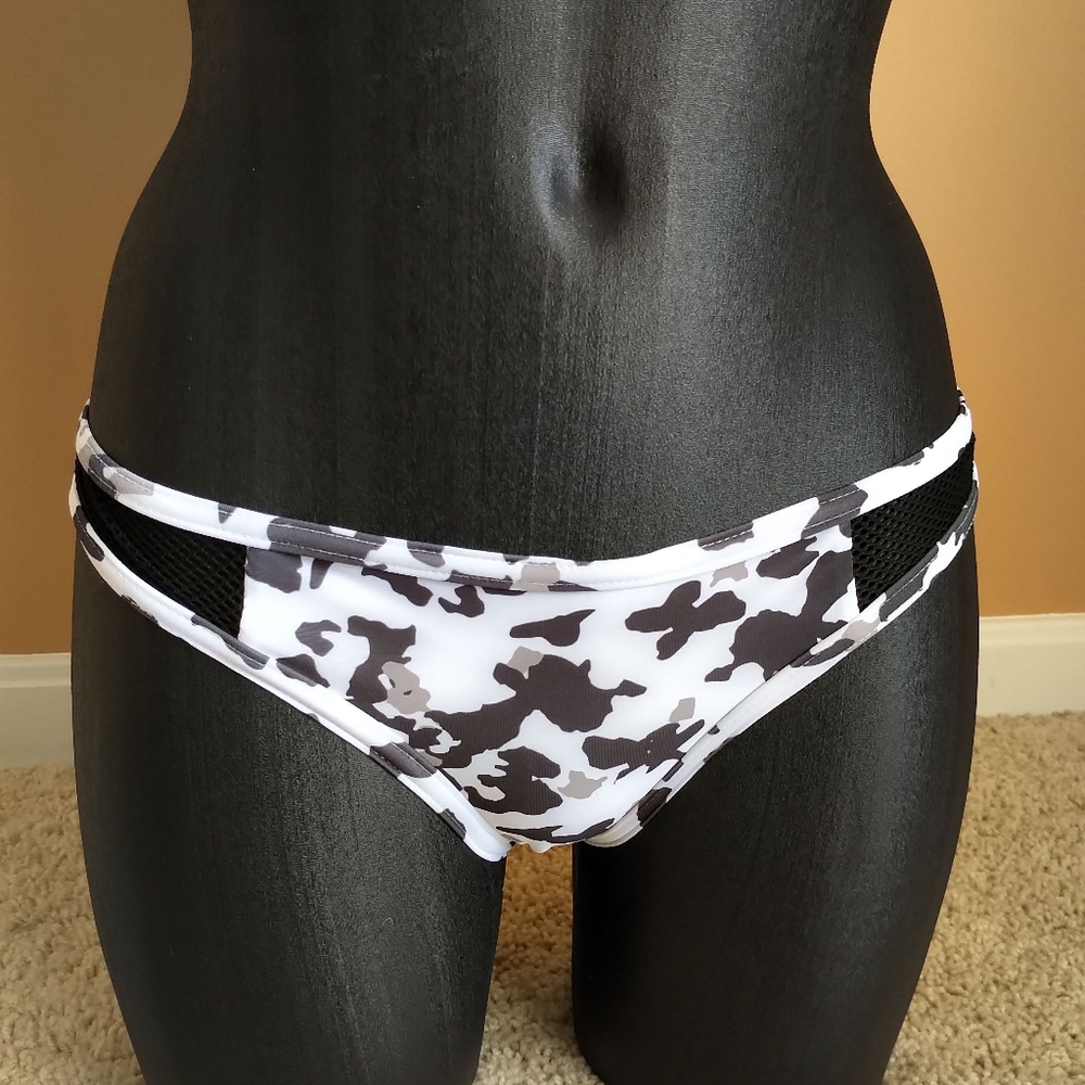Asos Swim Mono Camo Fishnet Bikini Bottom